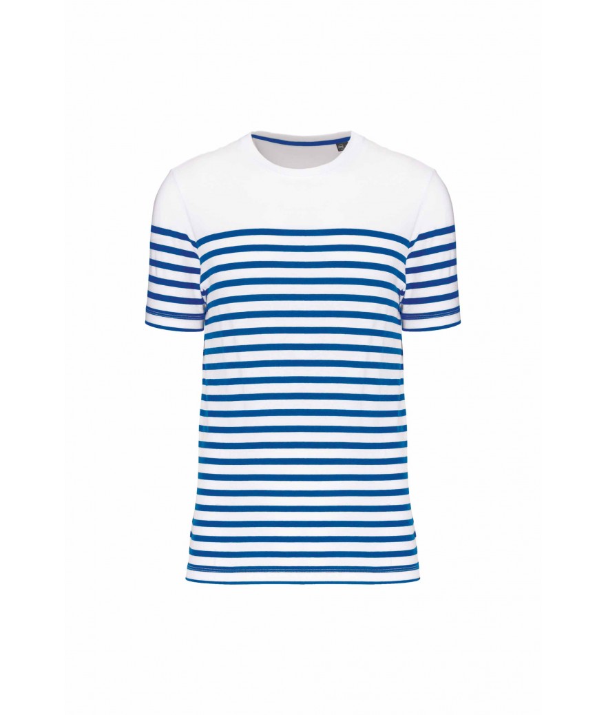 Striped organic cotton women's embroidered sailor shirt