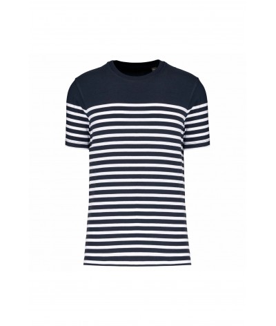Striped organic cotton women's embroidered sailor shirt