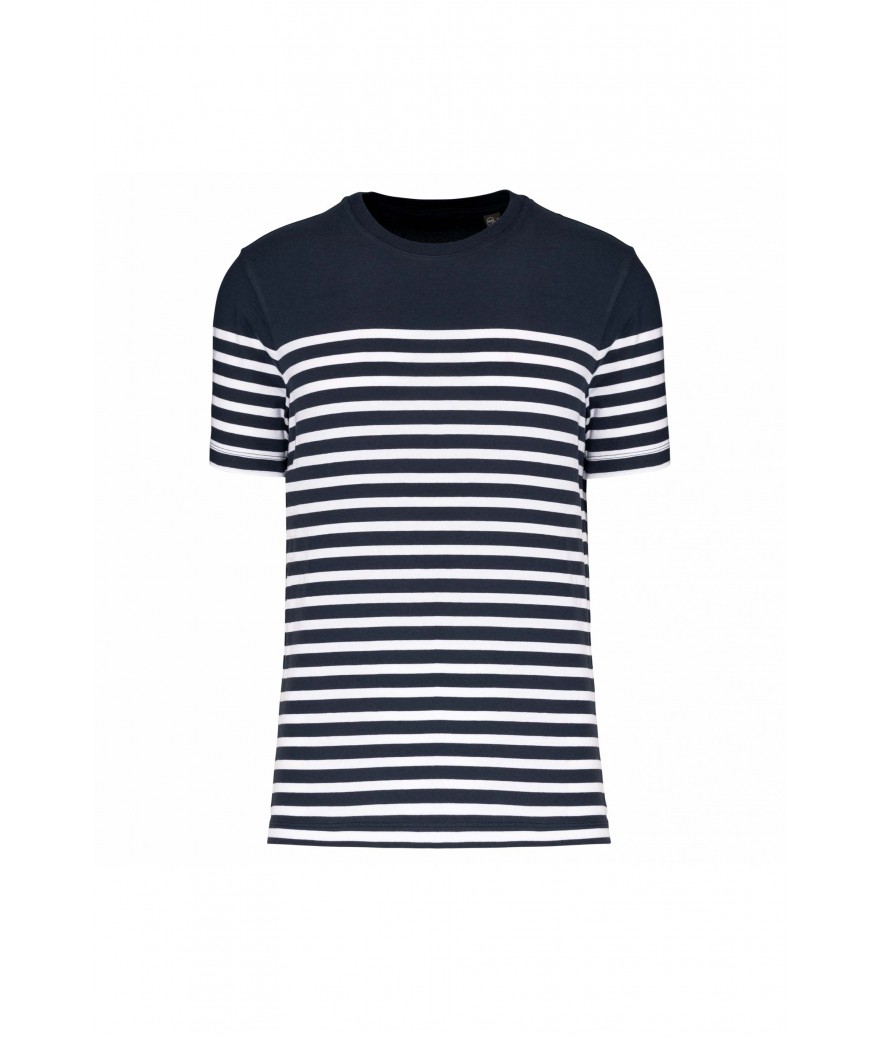Striped organic cotton women's embroidered sailor shirt