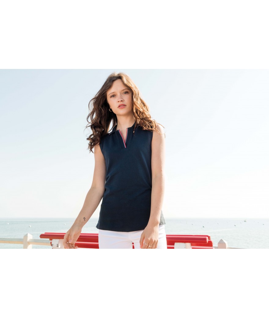 W / SAILOR POLO WITHOUT SLEEVES